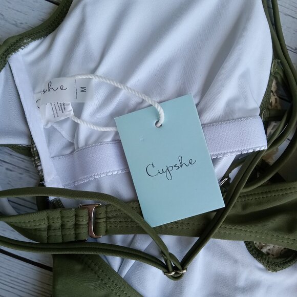 CUPSHE Vintage Lace Adjustable One-piece Swimsuit Beach Vacation NWT Size M - Picture 4 of 4